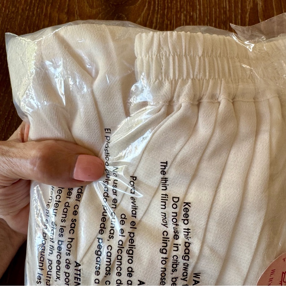 NIP cream colored pleated mid-calf length skirt M - Picture 6 of 9